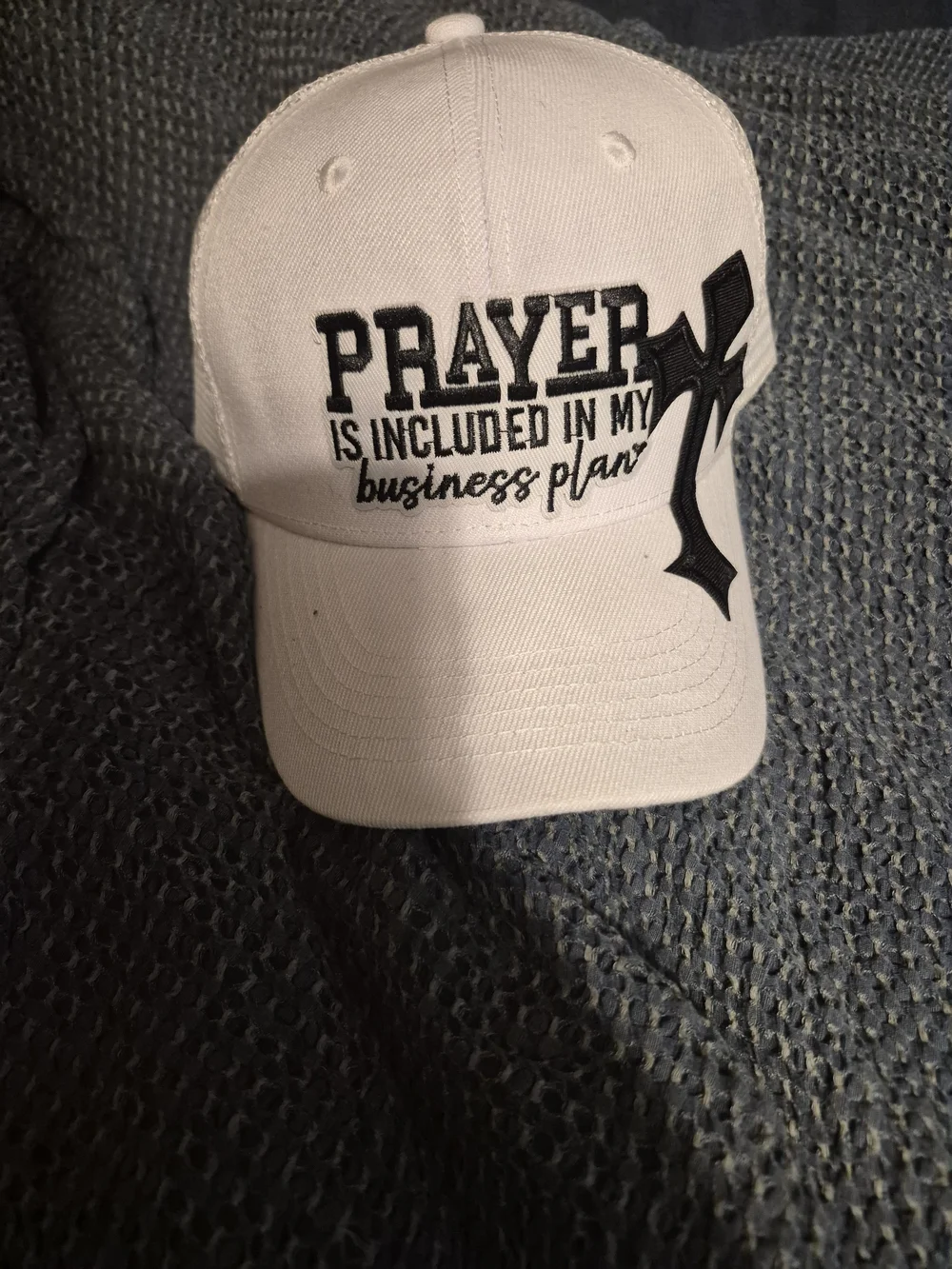 Prayer Is Included In My Business Plan White Ball Cap
